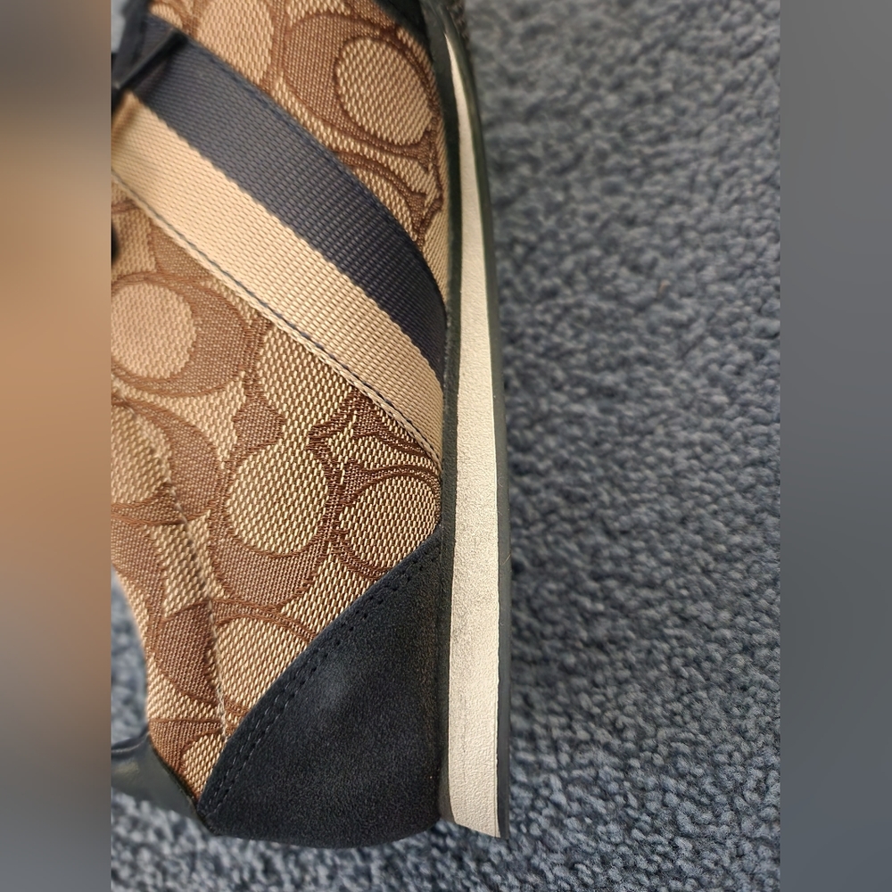 Coach Kelson Outline Sig/Suede Khaki/Chesnut/Navy Size 9M - Picture 14 of 16